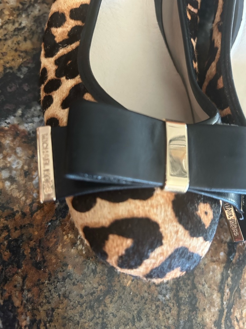 Michael Kors Leopard-Print Shoes with Black Bow - Picture 2 of 6